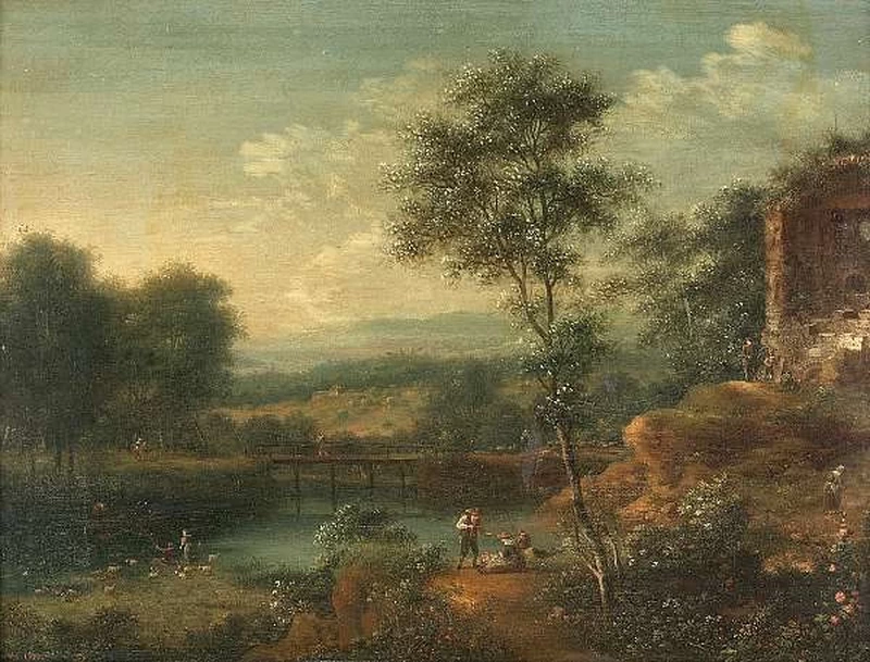 Johann Christian Vollerdt - Paesaggio renano